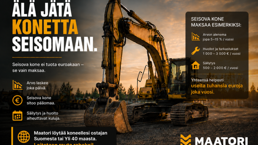 Seisova kone sitoo pääomaa – milloin kalusto kannattaa myydä?